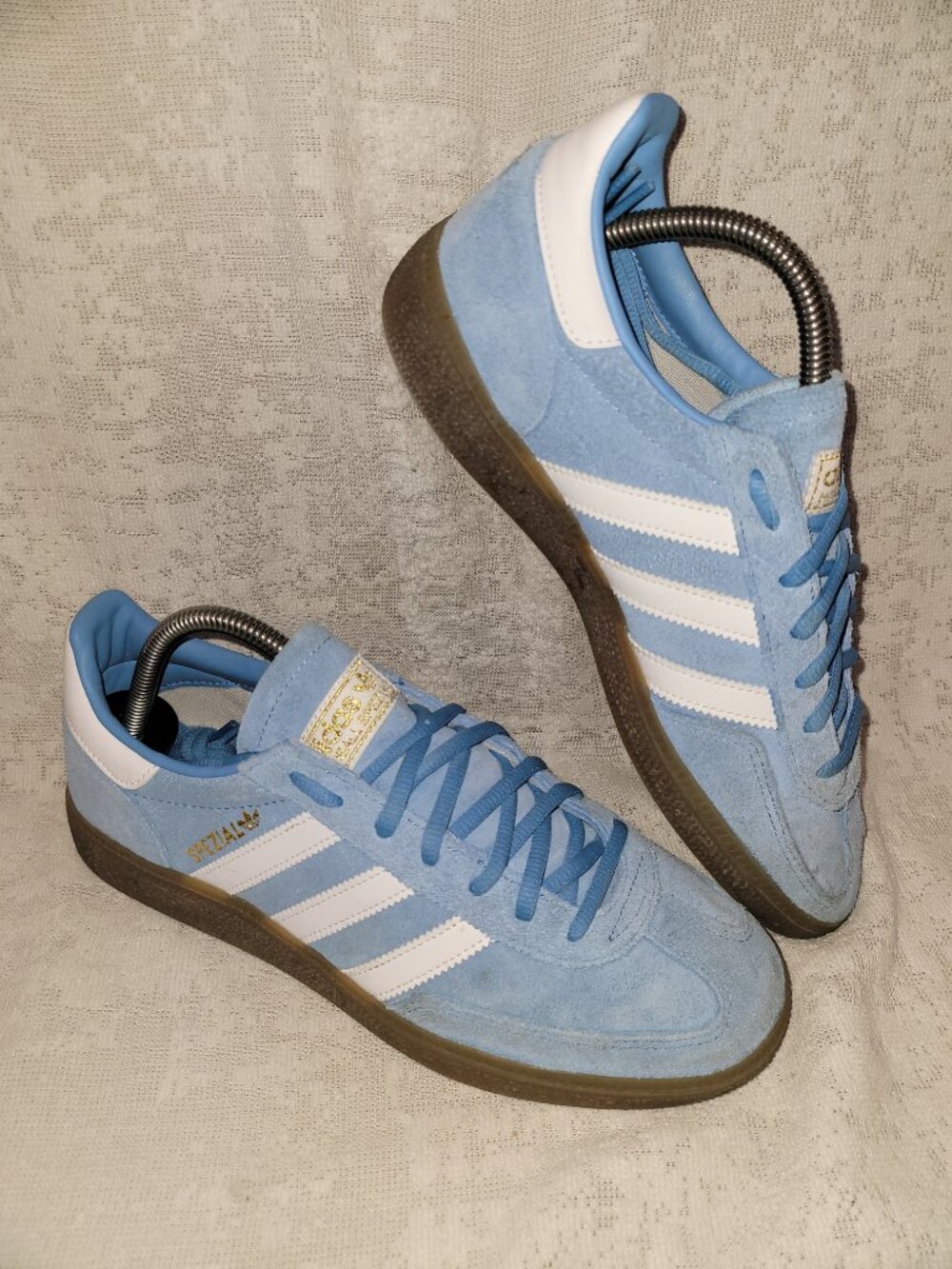 Adidas Handball Spezial Light Blue Cloud White Brown Gum Women's Size 9.5 JQ6822 - Picture 12 of 16